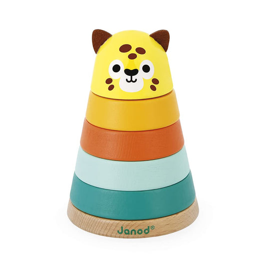 Janod J08261 Figurina stivuire Jaguar Tropik, 5 piese, 1+ an