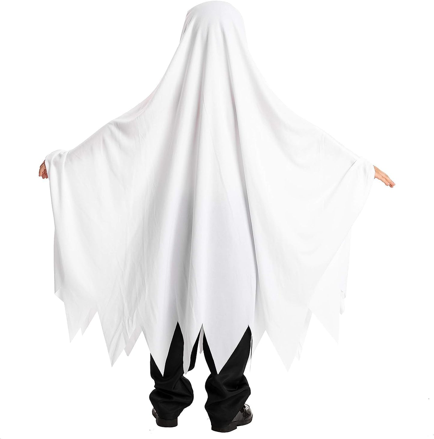 Costume de fantomă albe pentru copii, costum de Halloween cu zâmbet și fantomă Boo pentru Trick-or-Treating (X-Large 12-14 ani)