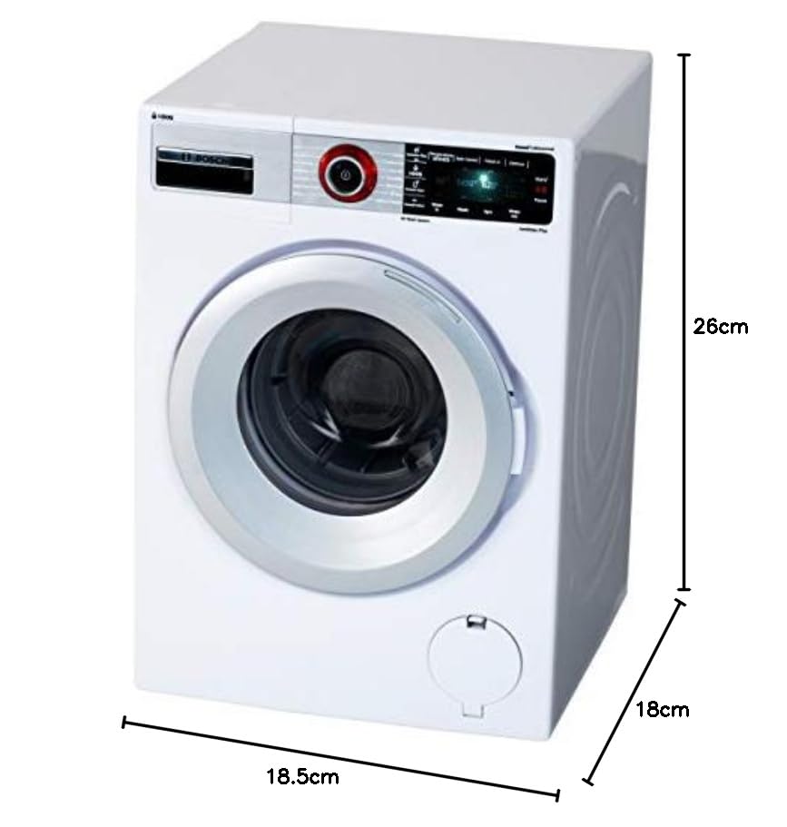 Mașină de spălat Theo Klein 9213 Bosch | 4 programe de spălare și sunete originale | Funcționează cu și fără apă | Jucărie pentru copii de la 3 ani