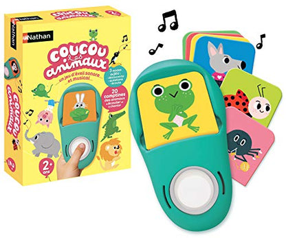 Nathan - Salut, animalele - Joc de trezire cu sunete și muzică - 20 de rimă de ascultat - Joc educativ electronic - 3 moduri - Descoperire, Întrebări, Ascultare - De la 2 ani
