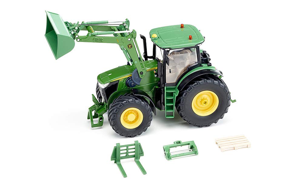 siku 6792 Tractor John Deere 7310R cu încărcător frontal, verde, metal/plastic, 1:32, aplicație Bluetooth