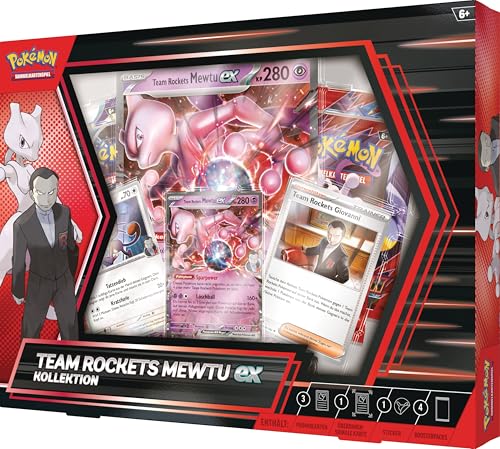 Pokémon TCG Colecție Team Rocket Mewtu-ex, 4 booster