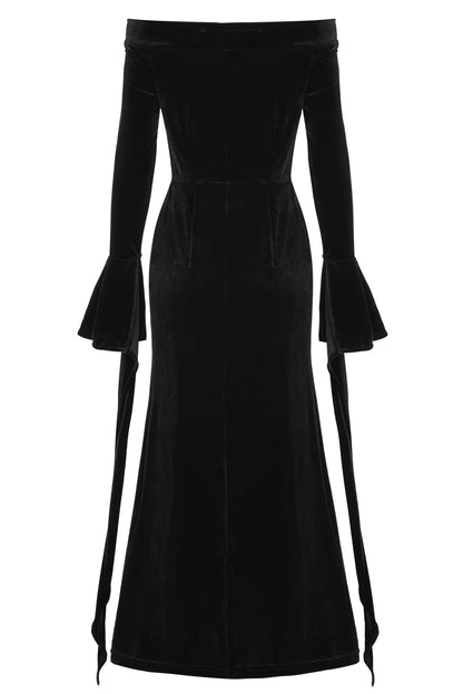 Velmawig Costum Morticia Addams, rochie gotica