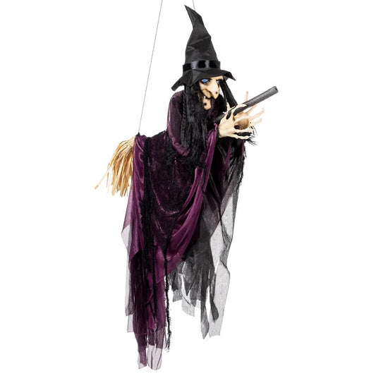 Boland 73091 Păpușă Vrăjitoare Zburătoare Decor Suspendat Halloween 65 cm