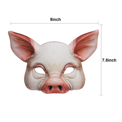 JIAHG Mască Halloween Porc, jumătate de față, EVA