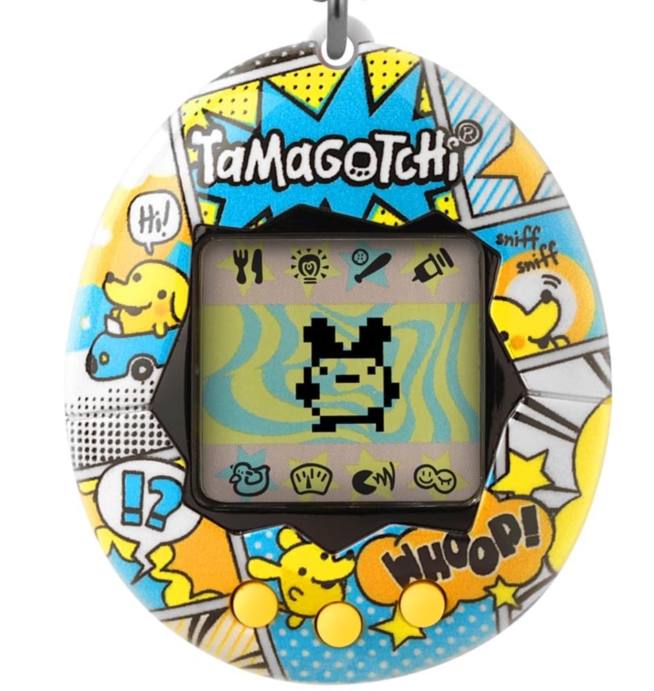 Bandai - Tamagotchi - Tamagotchi Original - Pochitchi Comic Book - Animal virtual electronic cu display color, 3 butoane și jocuri - Animal interactiv în limba germană - 42976
