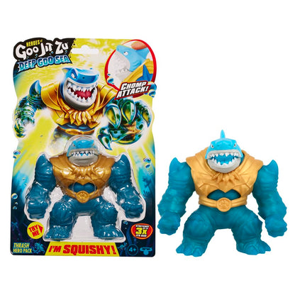 Eroii Goo Jit Zu Bandai Figurina de Acțiune Deep Goo Sea Thrash - CO42565 - Figurine Elastice Colorate care Se Întind și Se Îndoaie pentru Distracție!