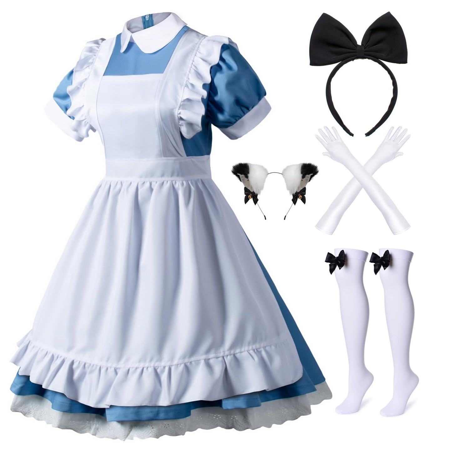 Wannsee Costum menajeră Lolita anime, 6 piese, albastru