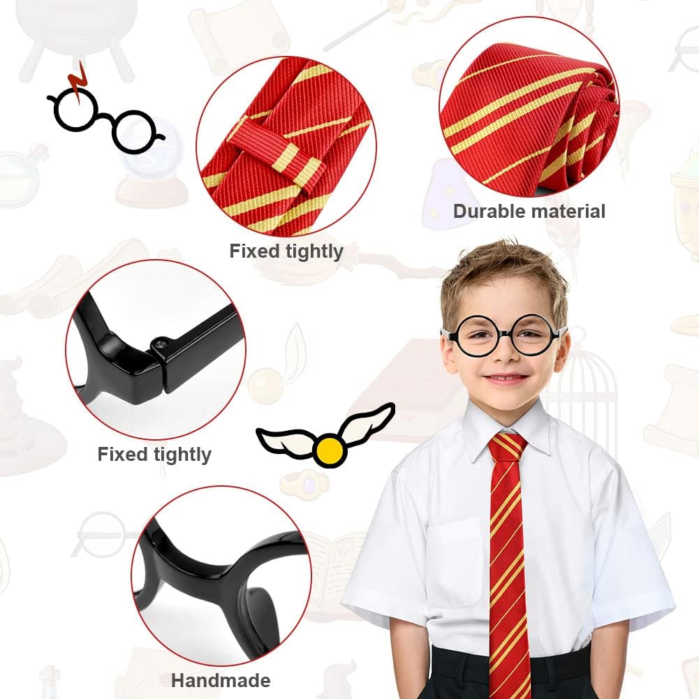 Aomig Set Accesorii Vrăjitor Carnaval (cravată, ochelari)