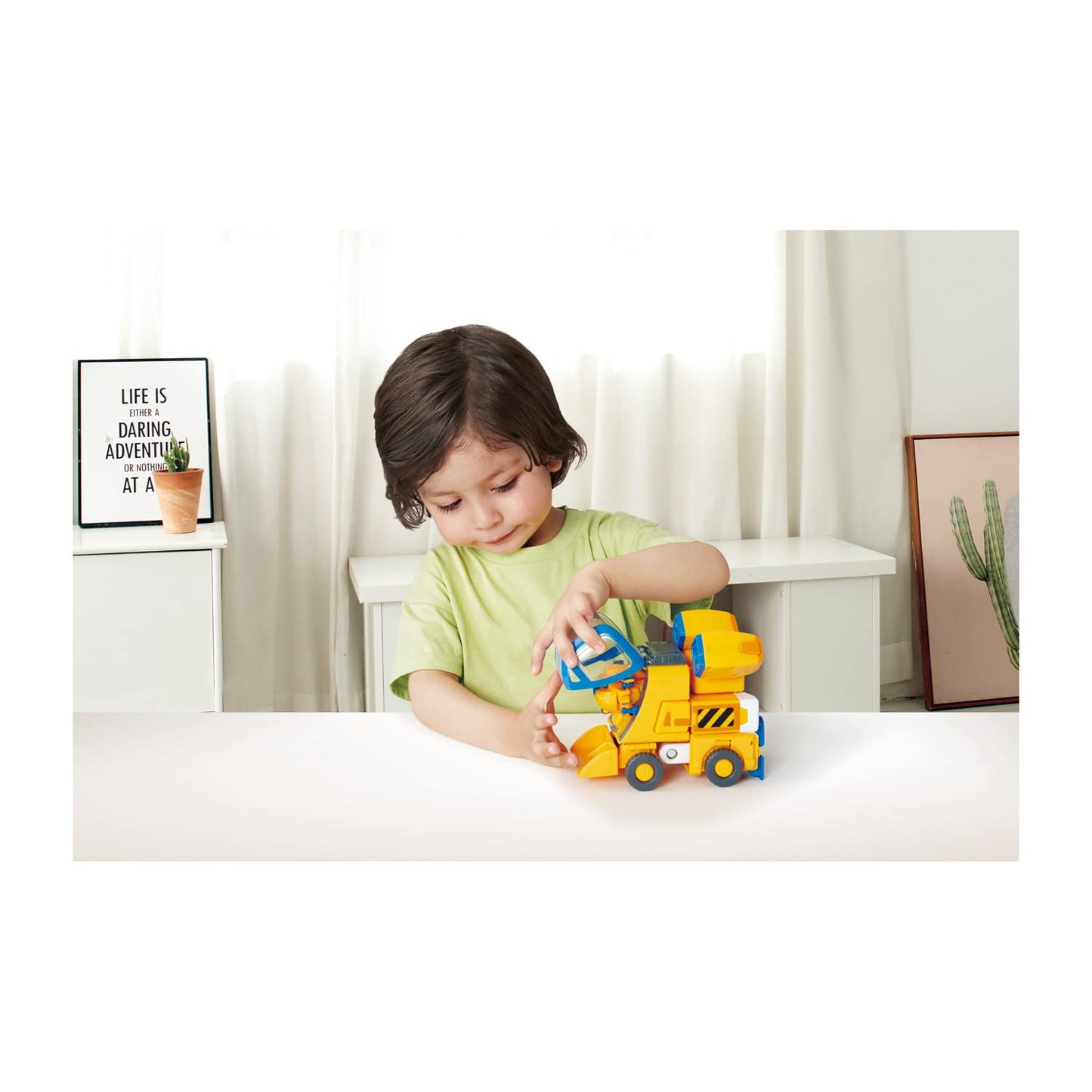 Super Wings EU750322 Figurina de joacă transformabilă New Robot Suit Donnie 23 cm pentru copii (galben)