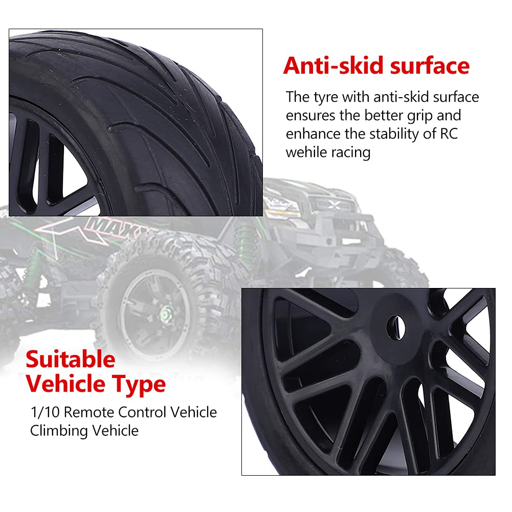 Set 4 Roți Offroad, Roți cu Șenile pentru Auto RC, Universal, 1/10, 85 mm, Fernbedienung (negru)