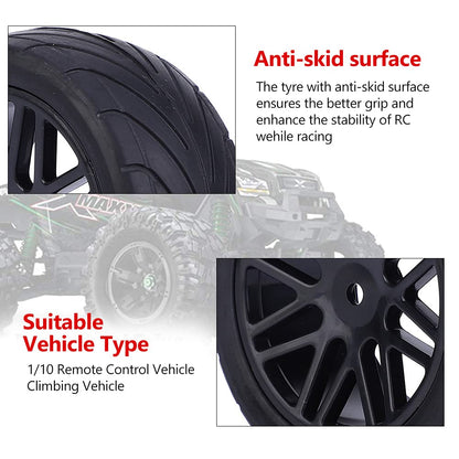 Set 4 Roți Offroad, Roți cu Șenile pentru Auto RC, Universal, 1/10, 85 mm, Fernbedienung (negru)
