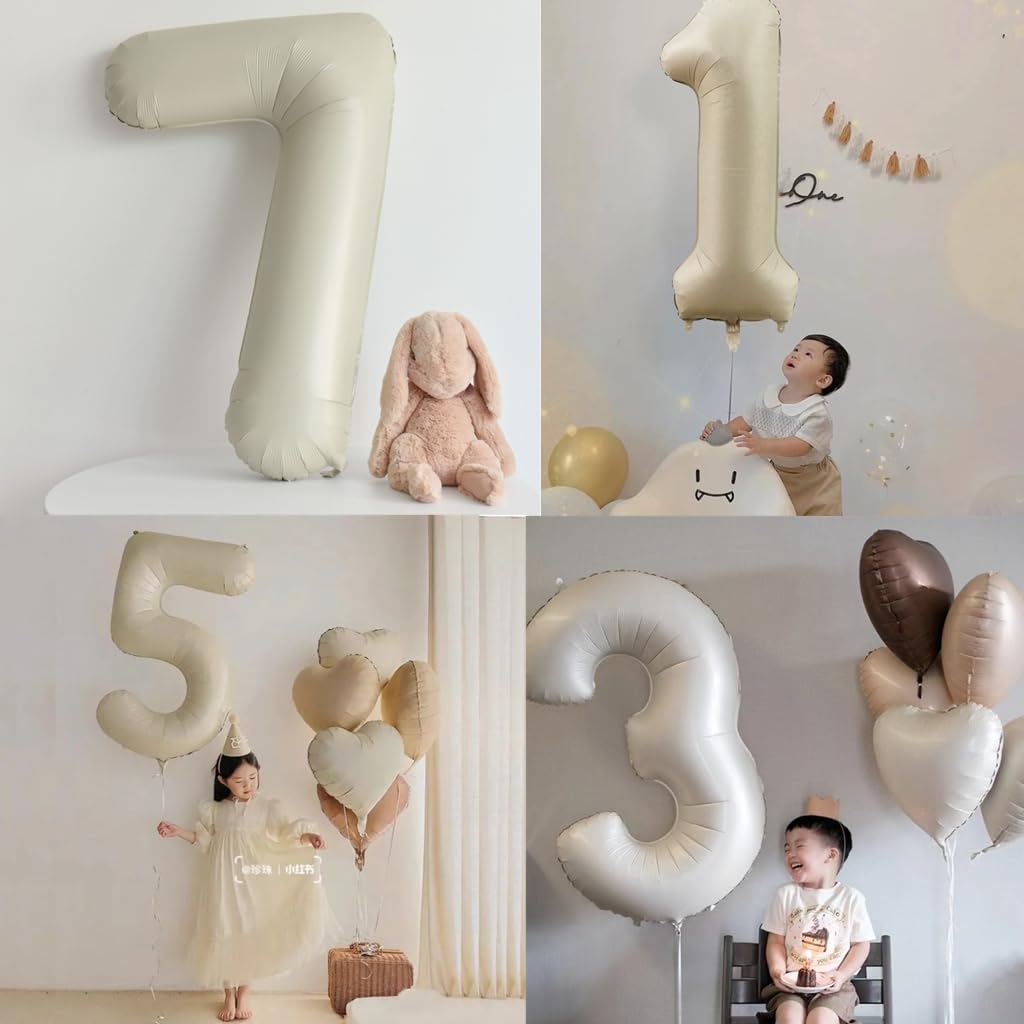 Haosell Set decorațiuni 27 Ani, baloane beige