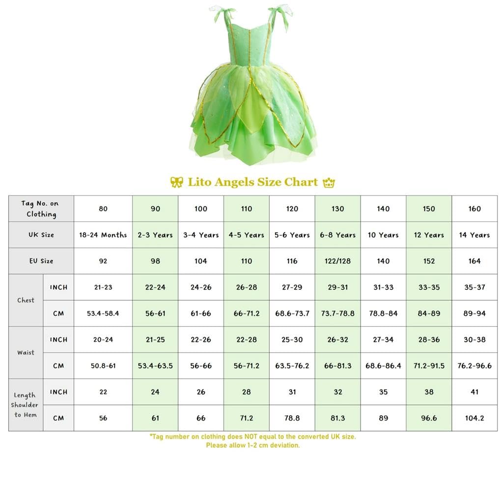 Lito Angels Costum Zână Tinkerbell, 6-8 ani