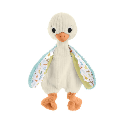 Fisher-Price Gasca - Jucărie de pluș moale pentru îmbrățișare, ideală pentru călătorii, lavabilă, dezvoltă simțul tactil și auzul, motricitate fină și abilități senzoriale, pentru nou-născuți.
