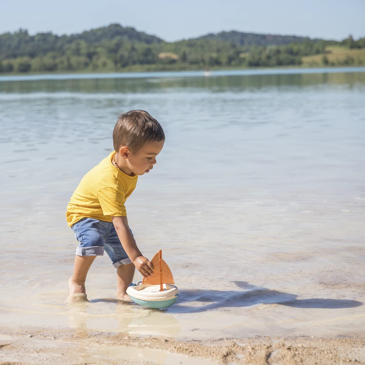 Smoby Little Green Barcă cu pânze jucărie din plastic biodegradabil de la 12 luni