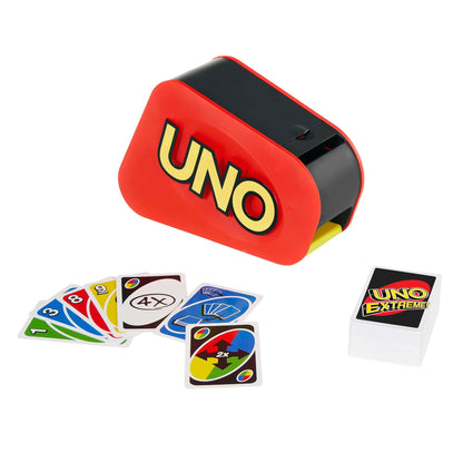 Mattel UNO Extreme Joc de carti cu lansator, lumini si sunet