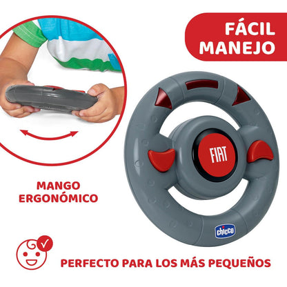 Chicco Fiat 500 RC Mașină Sport cu Telecomandă, Mașină cu Funcție de Telecomandă cu Volan Intuitiv, Mașină RC cu Sunete și Claxon, Alb - Jucărie pentru Copii 2-6 Ani, Roșu