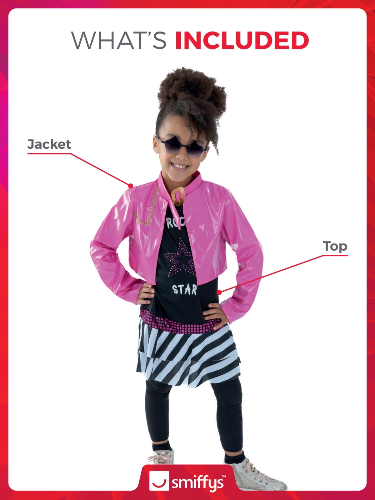 Costum copii de rockstar,negru cu jacheta roz