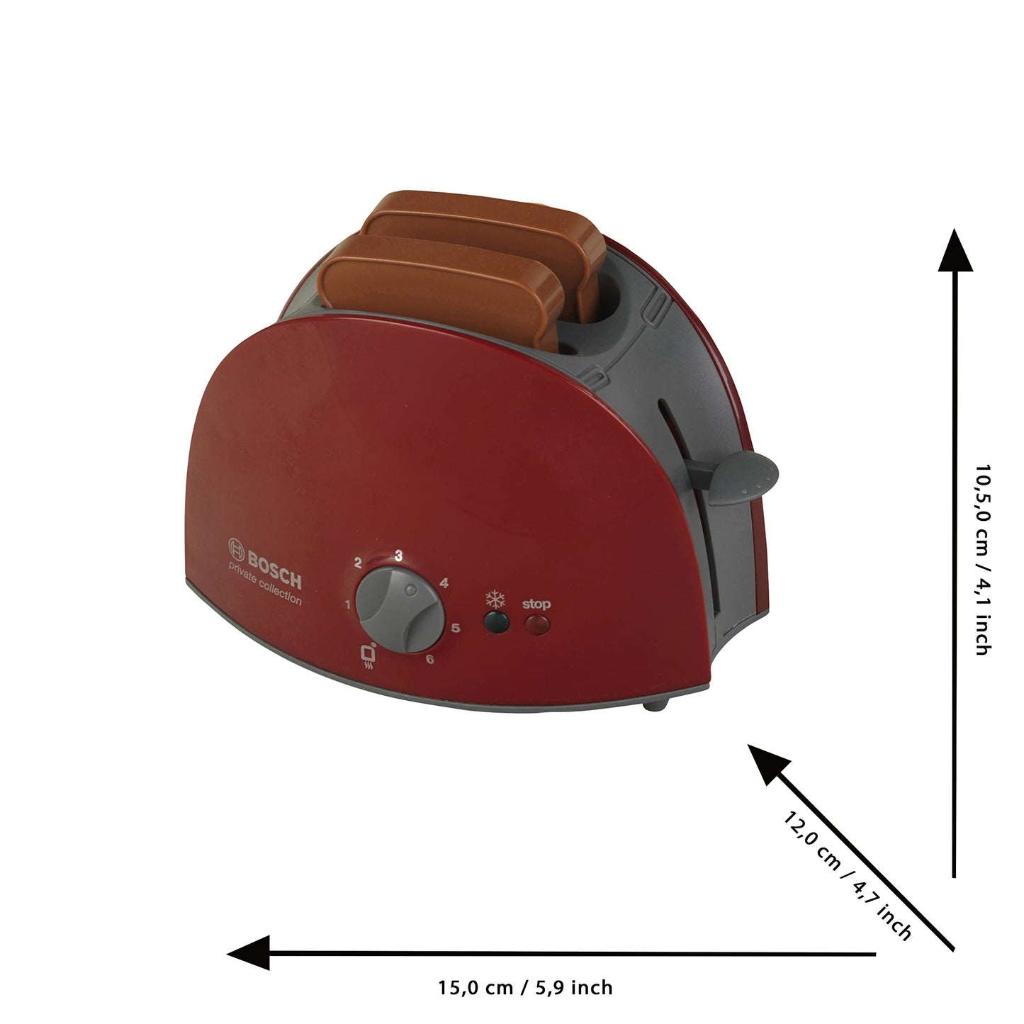 Prajitor de paine de jucarie Bosch Theo Klein cu Funcție Mecanică, Include 2 Feliile de Pâine