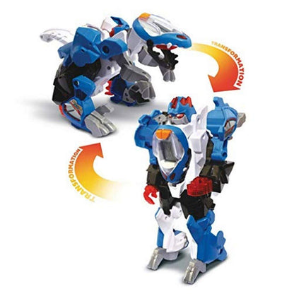 VTech – Switch & Go Dinos – Lutor – Super Stegosaurus – Buggy / Auto / Dinosaurus – versiune franceză