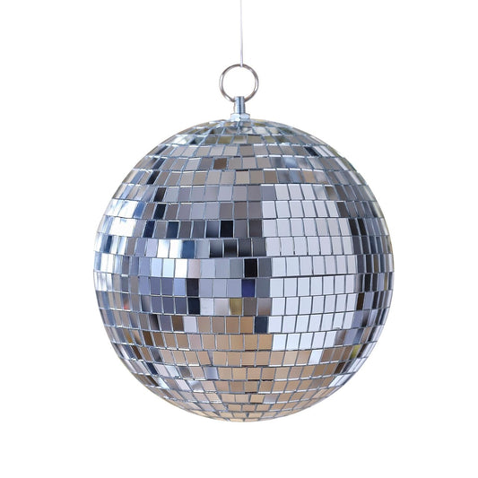 Decorațiune suspendată Ginger Ray Silver Disco Ball pentru petreceri de ziua de naștere sau Revelion, 20 cm