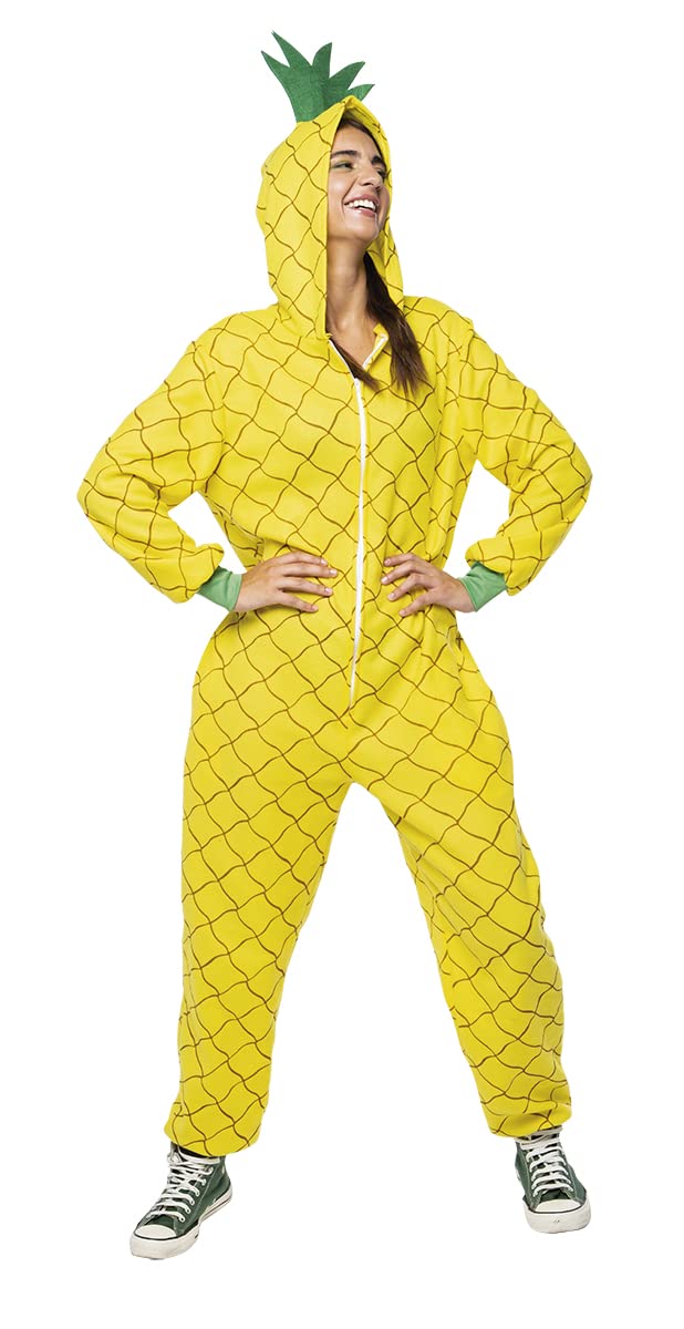 Rubie's Costum Ananas jumpsuit cu gluga, marime unica