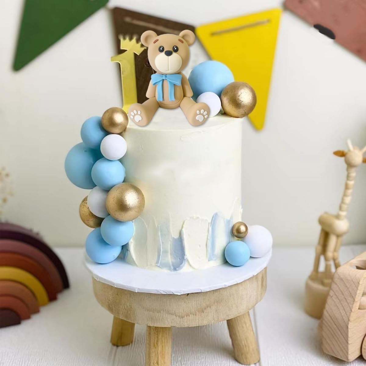 CHONGQILAO xiaoxiong Set decor tort ursuleț 33 piese pentru petrecere copii