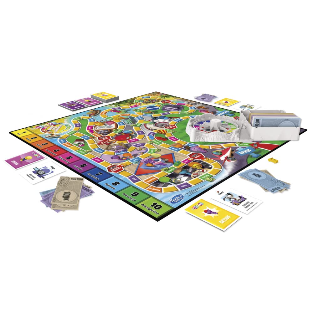 Hasbro Das Spiel des Lebens Joc de societate pentru familie 2-4 jucători de la 8 ani cu creioane colorate