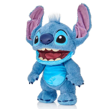 WOW! STUFF Chatty Stitch Deluxe Păpușă Animatronică Interactivă cu peste 50 de sunete, 30 cm, pentru copii și adulți (albastru)