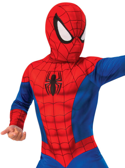 Costum Rubies Spiderman pentru băieți, cu cizme atașate și mască din material oficial al filmului Spider-Man de la Marvel, costum pentru Halloween, Crăciun, carnaval și petreceri de naștere S (3-4 ani)