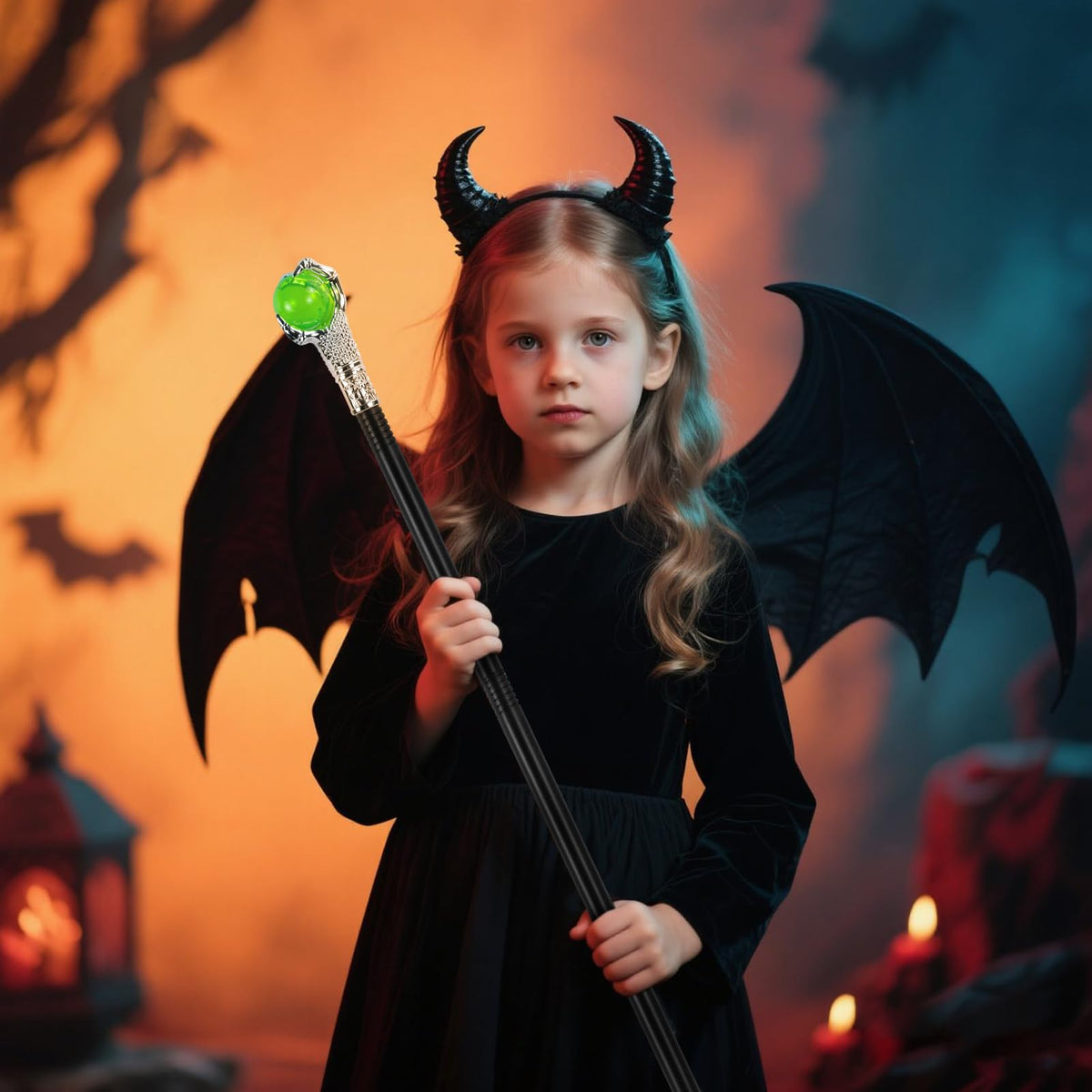 KYOEOE Băț Magic Halloween Maleficent, 4 piese, 108 cm