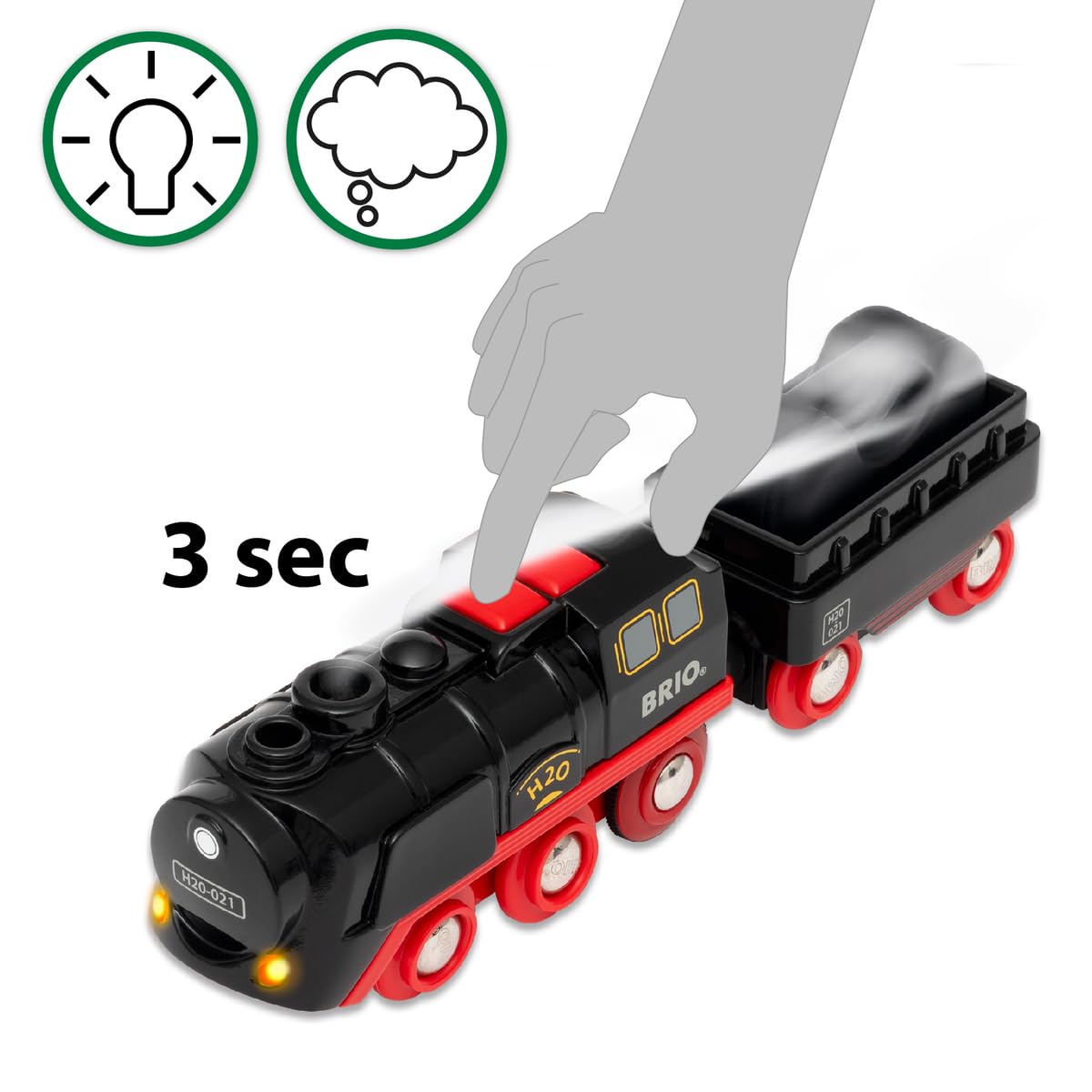 BRIO Tren cu Aburi cu baterii