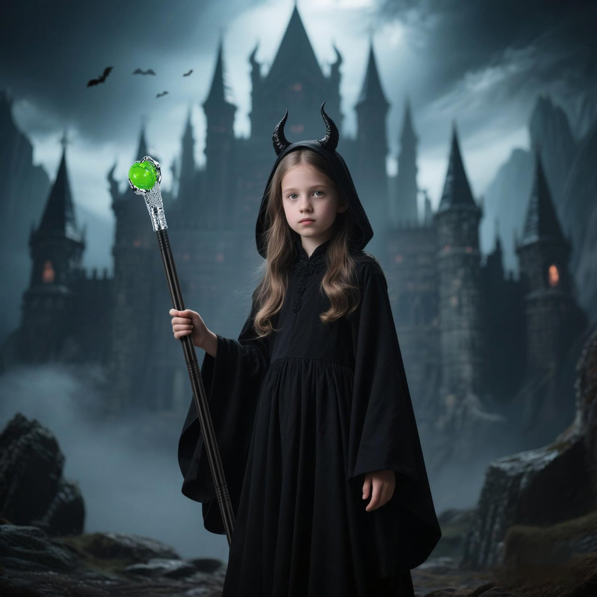 KYOEOE Băț Magic Halloween Maleficent, 4 piese, 108 cm