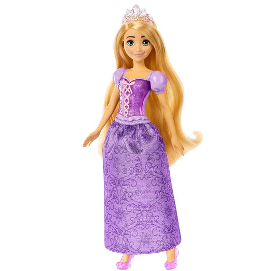 Mattel Disney Rapunzel Păpușă cu păr lung de aranjat, mobilă, cu pantofi detașabili și diademă, jucărie de la 3 ani