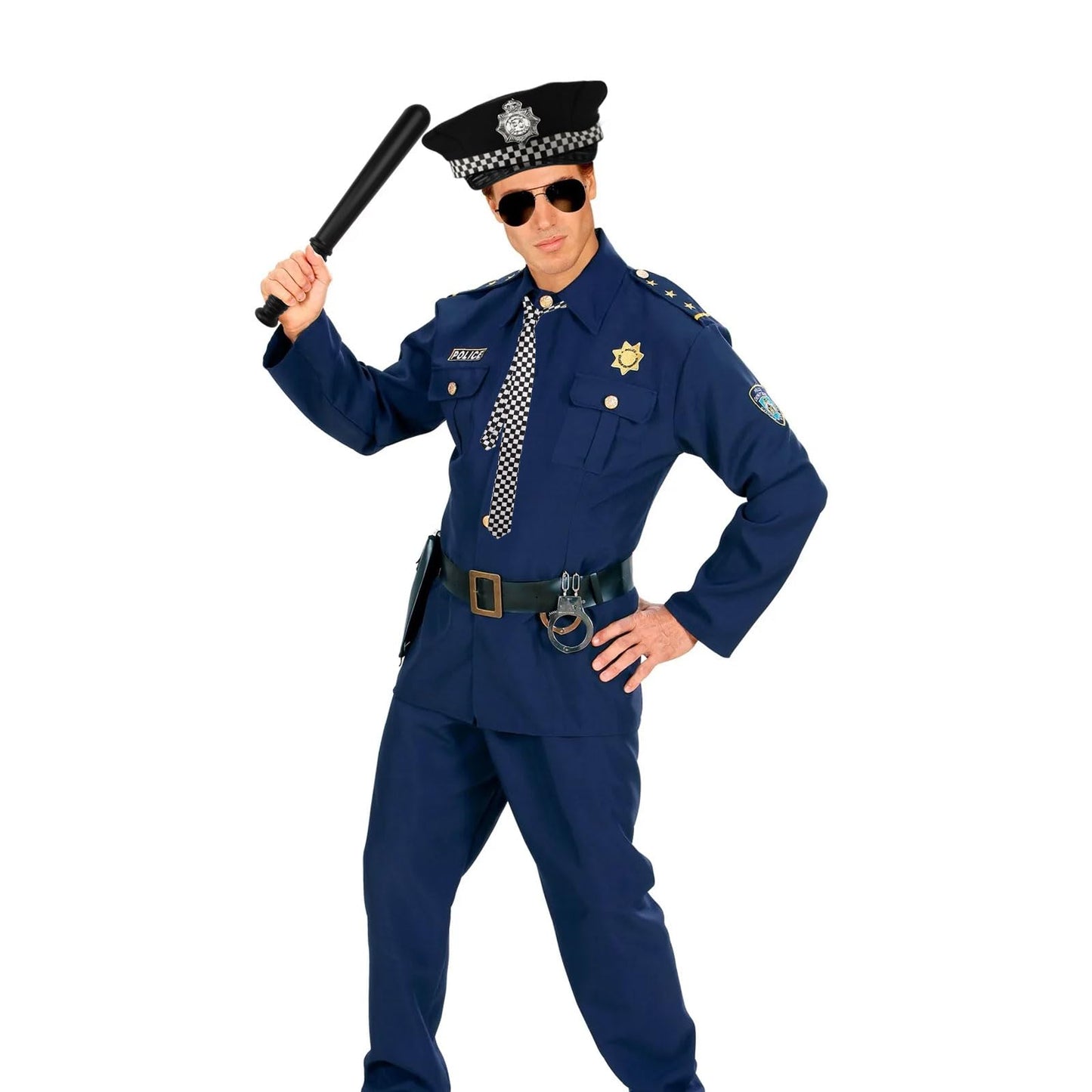 UOCAI Polizei uniformă costum adult 6 piese cu cătușe șapcă insignă poliție Halloween