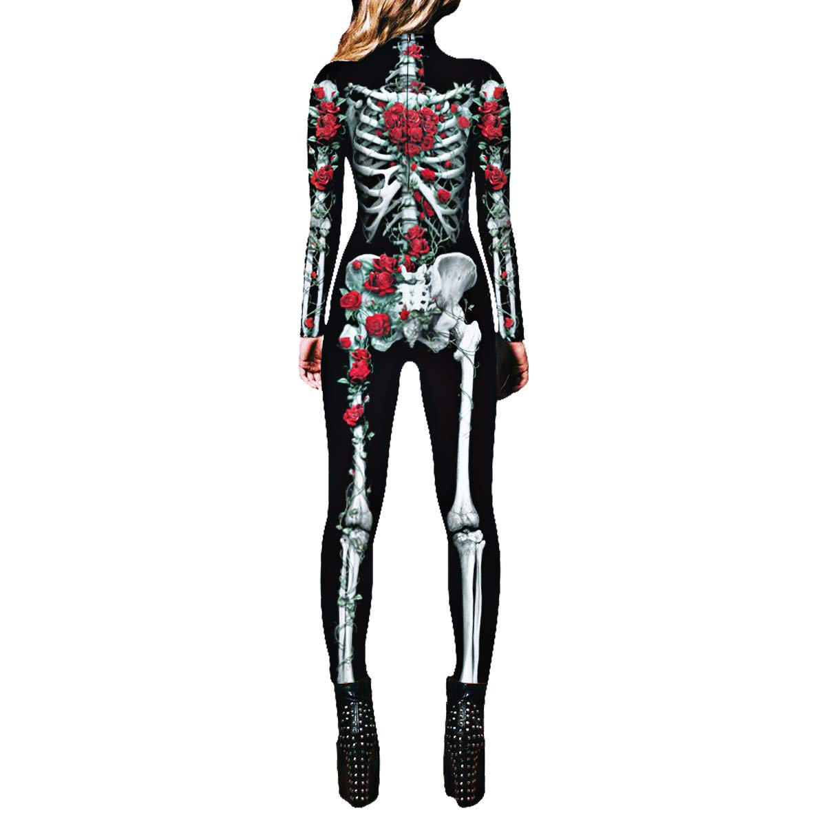 Costum Neusky Lady Skull - Costum perfect pentru Halloween, Crăciun, Carnaval sau petreceri tematice (XS, Roz)