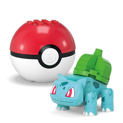 Set de Acțiune MEGA Pokémon - 2 Figurine Pokéball, Bisasam și Enton, 63 Piese, pentru Copii, HXP14