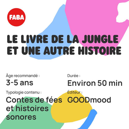 FABA Figurină sonoră Cartea Junglei și o altă poveste, 4+ ani (versiune franceză)