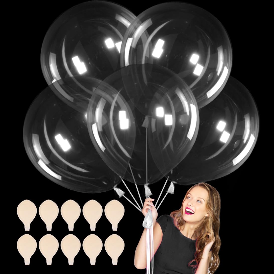 Epokus Baloane transparente XXL, 10 buc, 36 inch
