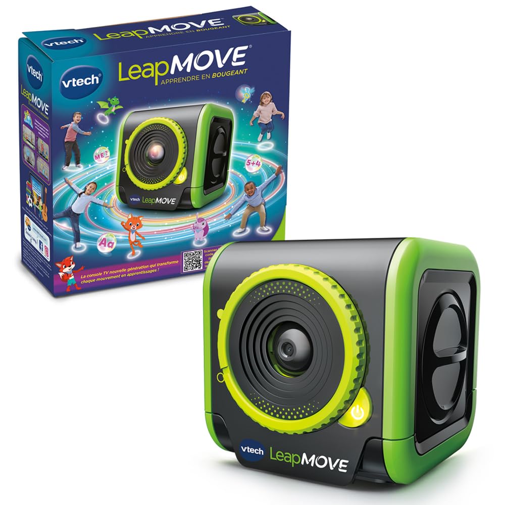 VTech LeapMOVE Consolă TV – Învățare prin mișcare cu 25 de aventuri și jocuri educaționale – Consolă pentru copii, Plug & Play, USB-C/HDMI – Cadou pentru copii de la 4 ani – Conținut în limba franceză