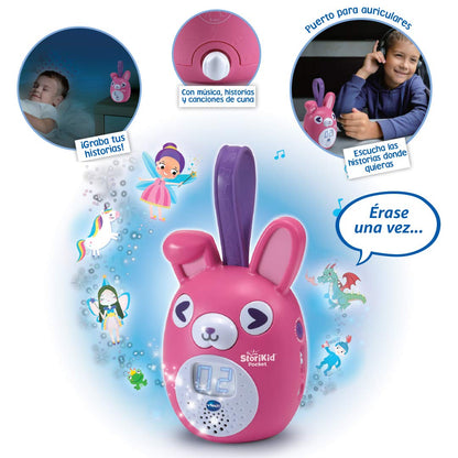 VTech StoriKid Pocket Povestitor, roz (versiune spaniola)