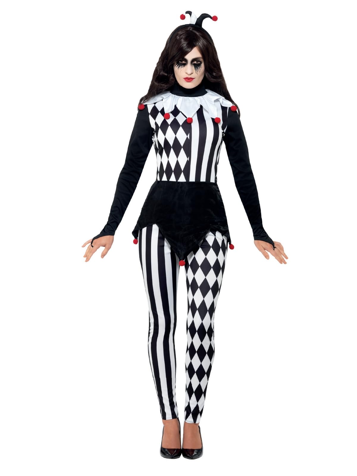 Costum Smiffys de Bufoniță pentru Femei, Negru pentru Halloween și Carnaval