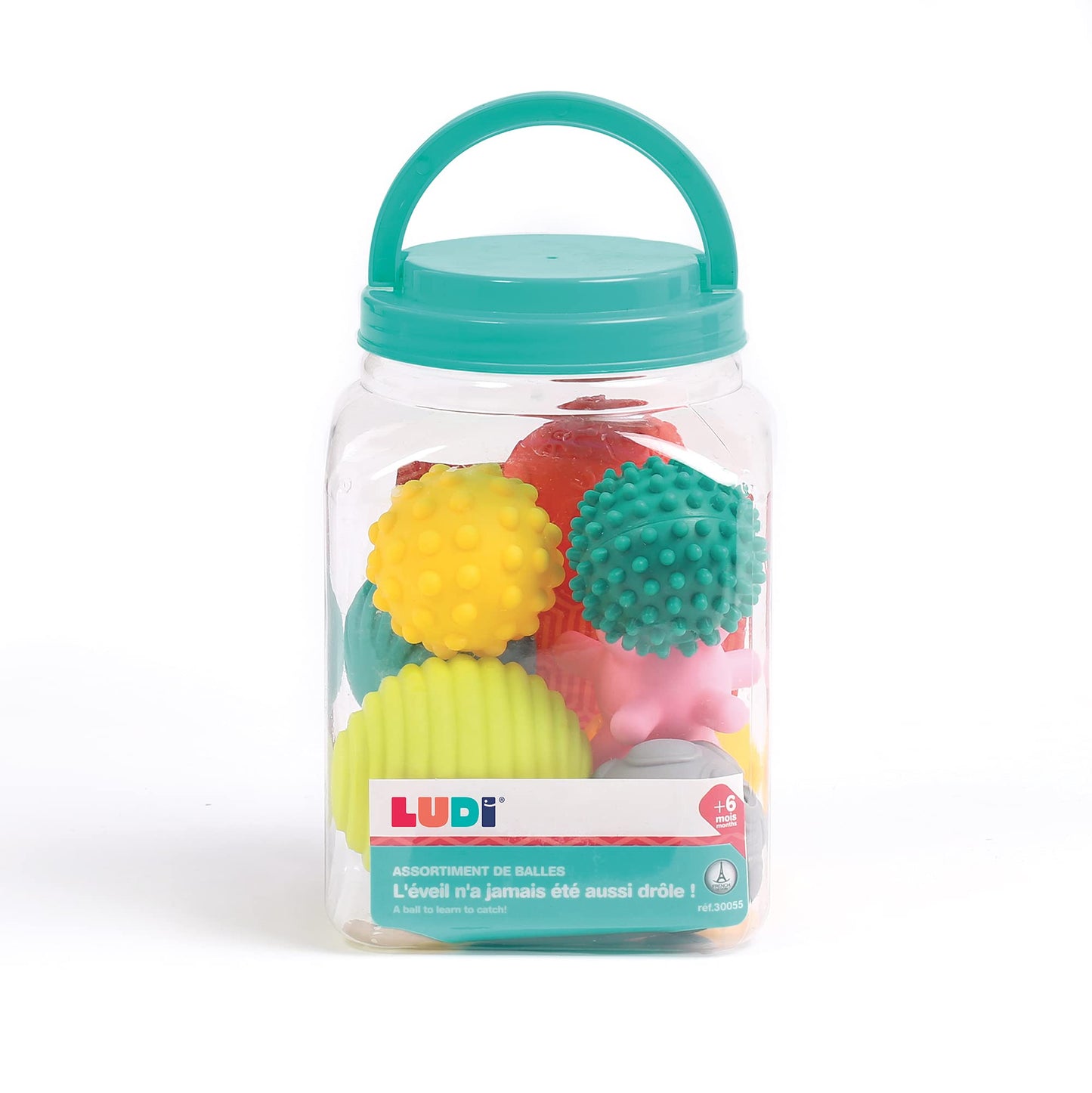 LUDI Set 8 mingi senzoriale, 6+ luni