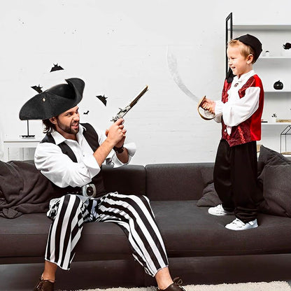 MOPQMKT Palarie pirat tricorn, piele ecologica