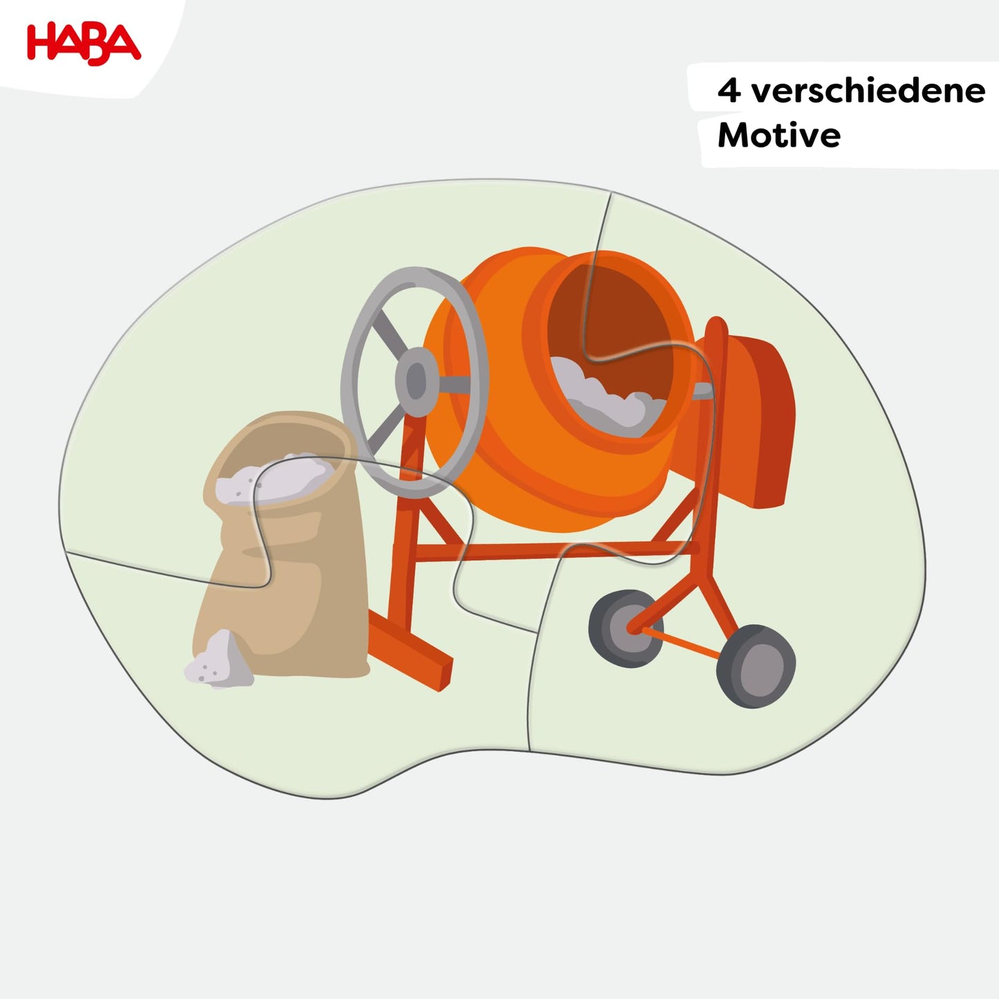 HABA 4 erste Puzzles Baustelle Set de puzzle 4 piese de la 2 ani
