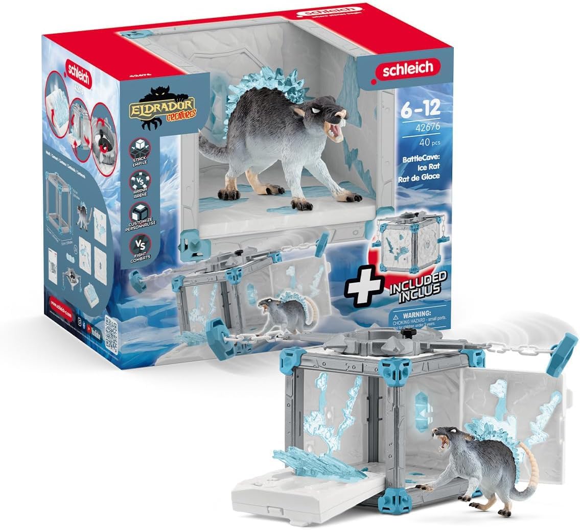 Schleich 42676 BattleCave Eisratte, 7 ani+, ELDRADOR CREATURES - Set de joc, 40 piese