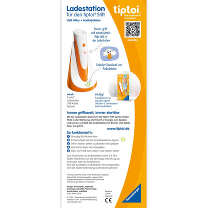 Ravensburger tiptoi Ladestation 00111 - Încărcător pentru acumulator și fișiere audio, stație de încărcare pentru stiloul tiptoi, accesorii tiptoi