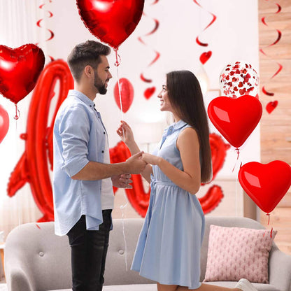49X Balonase Rote Love, Decoratiuni Romantice, XXL Balon Folie Love, Balon Inima Rote Helium, Balon Confetti, Decoratiune pentru Atmosfera Romantica, Cerere in Casatorie, Decoratiuni de Ziua Indragostitilor, Nunta