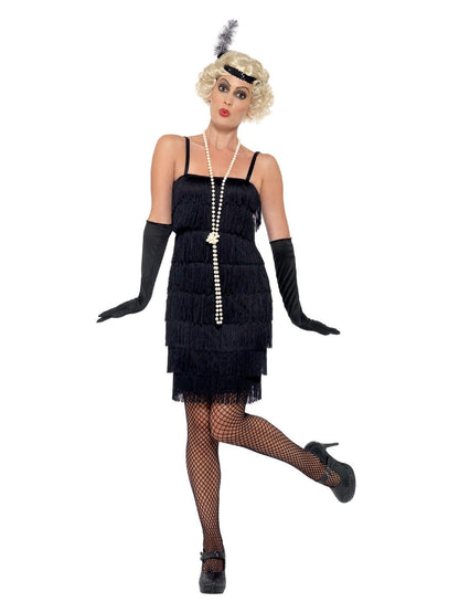 Smiffys Flapper Set de costum negru pentru Halloween și Carnaval
